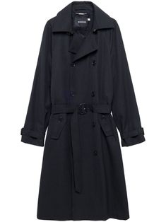 black wool blend notched collar notched collar notched lapels long sleeves belted cuffs belted waist two side flap pockets storm flap Trench Coat Black, Double Breasted Coat, Coat Black, Notched Collar, Black Wool, Flap Pocket, Size Clothing, Double Breasted, Wool Blend