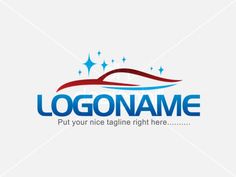 a car logo with stars on it and the word logonamee written in blue