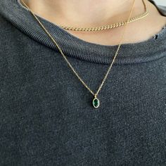 Oval Emerald Wisp Necklace Classic Gold Emerald Necklace In Sterling Silver, Elegant Emerald Necklace With Cable Chain As Gift, Classic Birthstone Necklace With Delicate Chain For Formal Events, Classic Oval Necklaces With Delicate Chain, Classic Necklaces With Delicate Oval Chain, Classic Oval Necklace With Delicate Chain, Classic Teardrop Pendant Jewelry With Bezel Setting, Elegant Emerald Necklace With Cable Chain, Classic Bezel-set Teardrop Pendant Jewelry