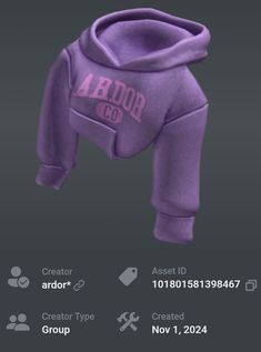 a purple hoodie with the word abloor on it's front and back