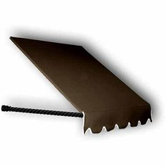 a brown awning with a black handle attached to it