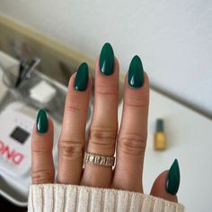 A deep, dark emerald green with grey undertones. The duo includes: 1 Soak-Off Gel Size: 0.5 fl oz 1 Nail Lacquer Size: 0.5 fl oz Color Accuracy: The duo comes with 1 lacquer and 1 gel in matching colors. We do not guarantee matching exact colors due to differences in formulation, ingredients, and batch. Benefits: Lasts up to 21 days LED and UV cured Made in USA Wide range of colors Fused with vitamins that make nails stronger, healthier and stunning for weeks HOW TO: Gel Polish Application - Pre Dark Emerald Green, Dark Green Nails, Nail Shimmer, Nail Polish Set, Gel Nail Polish Set, Gel Lacquer, Nail Polish Sets, Chrome Nails