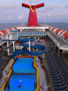 the pool on deck of a cruise ship