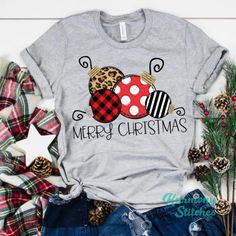 Ornament Shirt, Plaid Ornaments, Buffalo Plaid Shirt, Screen Printing Designs, Ornaments Christmas