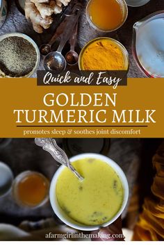 the ingredients for golden turmeric milk