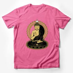 a pink t - shirt with a buddha image on it