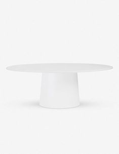 a white round table on a white background