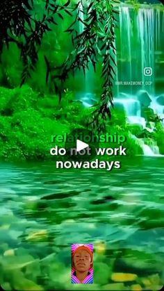 an image of a waterfall with the words real worship do not work nowdays