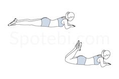 a woman doing an exercise on her stomach