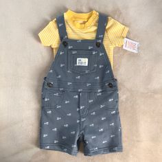 Carter’s Baby Boy Shorts Overall 2 Piece Set Nwt Size 12 Months Q/22 Cute Yellow Bottoms For Playwear, Yellow Cotton Playtime Bottoms, Cute Yellow Shorts For Playwear, Cute Yellow Shorts For Play, Yellow Cotton Playwear Bottoms, Yellow Bottoms For Playtime In Spring, Yellow Bottoms For Spring Playtime, Yellow Cotton Bottoms For Playwear, Cute Yellow Bottoms For Playtime