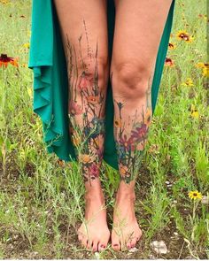 the legs and ankles of a woman with flowers on them are shown in this instagramm