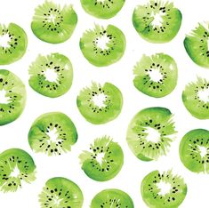 slices of kiwi are arranged in the shape of circles