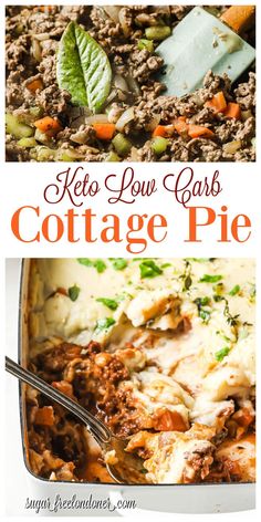 keto low carb casserole recipe with meat and vegetables in the casserole dish