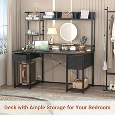 the desk with ample storage for your bedroom