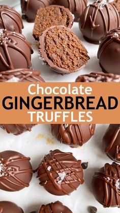 chocolate gingerbread truffles with text overlay