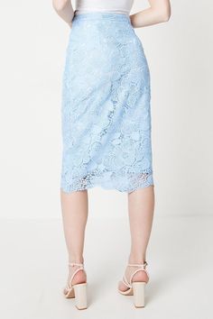 Exquisite scalloped lace overlay adorns this premium woven midi skirt
Flattering high-waisted silhouette with a curve-skimming fit
Midi length hits just below the knee for an elegant look
Fully lined interior offers a smooth, comfortable wear
Concealed back zip closure for a seamless finish
Effortlessly chic and undeniably feminine, this lace midi skirt exudes sophistication. Pair it with a tucked-in blouse and heeled sandals for a polished ensemble suited for formal occasions like weddings, garden parties, or evening soirées. Alternatively, style it with a camisole and denim jacket for a more casual yet refined daytime look perfect for brunch dates or gallery openings. Brunch Dates, Evening Skirts, Lace Midi Skirt, Oasis Fashion, Garden Parties, Lace Midi, Scalloped Lace, Lace Overlay, Fashion Face