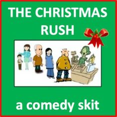 the christmas rush is coming to an end with some funny characters in front of it