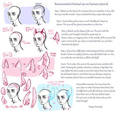 the instructions for how to draw an anime character's face and head with different expressions