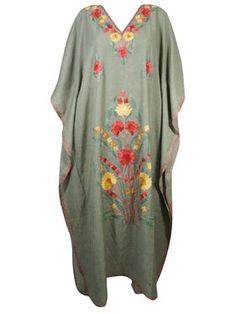 Maxi Dress Flowy, Ladies Caftan, Destination Beach Wedding, Embroidered Kaftan, Hostess Dresses, Colorful Maxi Dress, Maxi Kaftan, Kaftan Maxi Dress, Dress Flowy