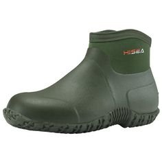 PLEASE MIND THE SIZE CHART AND CHOOSE THE RIGHT SIZE BEFORE BUYING! HISEA these boots keep you dry and warm, and handle even the toughest work and sports situation. Size: 7.  Color: Green.  Gender: male.  Age Group: adult. Mud Boots, Garden Boots, Garden Shoes, Mens Rain Boots, Rain Shoes, Fish Camp, Boots Ankle, Choose The Right, Size 13