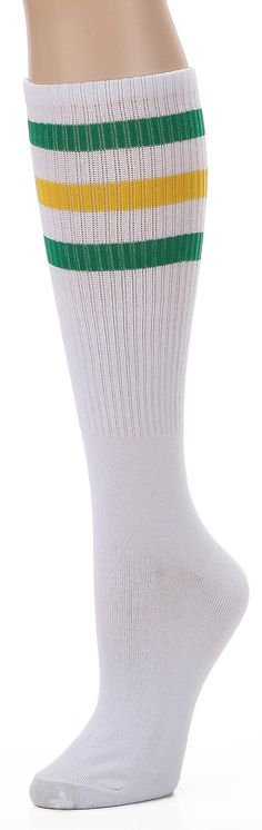 PRICES MAY VARY. 80% Cotton/15% Nylon/5% Elastane Imported Machine Wash The old school fit Shoe Size: Mens 6-12 Womens 7-13. Approximate leg length is 11" (28cm) Over the calf length and triple stripes.Knee high socks are available in multiple colorful, in which you can always find your favorite. The stockings are Soft knit material,ribbed upper. Suitable for all seasons, keeping warm in winter The long socks with three stripes will be your cosplay costume stranger ,playing skate, playing footba Sporty Knee-high Cotton Socks, Casual Cotton Knee-high Socks, White Mid-calf Cotton Socks, White Cotton Mid-calf Socks, Classic White Knee-high Socks, Classic Mid-calf Cotton Socks, Retro Socks, Striped Tube Socks, Red Clothing