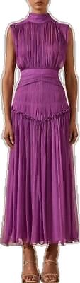 Sleeveless Flowy Chiffon Dress, Sleeveless Flowy Maxi Dress For Party, Purple Chiffon Summer Evening Dress, Purple Chiffon Evening Dress For Summer, Purple Chiffon Dress For Summer Evening, Sleeveless Pleated Flowy Maxi Dress, Pleated Sleeveless Chiffon Dress, Sleeveless Pleated Chiffon Dress For Spring, Spring Pleated Sleeveless Chiffon Dress