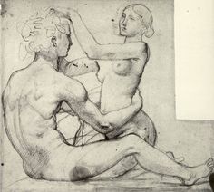 a drawing of two people sitting next to each other