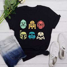 Star Wars Shirt Ideas, Retro Character, Star Wars Shirt, Star Wars Love, Retro Birthday, Disney Gift, Star Wars Kids, Star Wars Tshirt