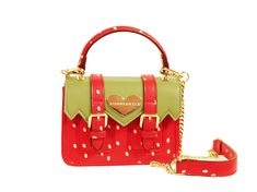 Baby Strawberry Purse Small Bag With Detachable Strap, Trendy Satchel With Detachable Strap As Gift, Trendy Tan Satchel With Detachable Strap, Strawberry Purse, Unicorn Piggy Bank, Jeweled Christmas Trees, Jeweled Christmas, Bag Obsession, Faux Leather Bag