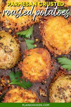 baked parmesan crusted roasted potatoes are the perfect side dish for any meal