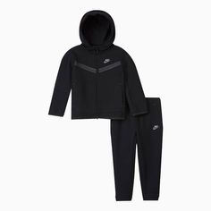 Nike Haddad Kid's Sportswear Tech Fleece Tracksuit Infants - Color: Black - Tops and Bottoms USA - Nike Tech Jacket, Ensemble Nike, Tech Outfit, Hoodie And Pants Set, Nike Sportswear Tech Fleece, Hoodie And Pants, Kids Sportswear, Nike Tech Fleece, Nike Tech