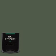 a can of behrorma's marquee green paint on a dark green background