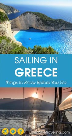 sailing in greece with text overlay saying sailing in greece things to know before you go