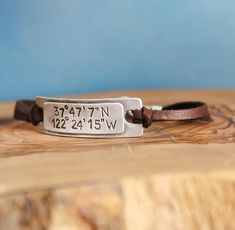 This charming leather coordinate bracelet is the perfect gift for grads this year as they head out for a brave new adventure. Features & Measurements: ♥ Hand Cast Pewter Rectangle: 1 1/8"x 1/2" ( fine, acid-free pewter) ♥ 3mm Deerskin Leather - choose your color ♥ .999 Silver Plated Pewter Components Adjustable Meaningful Jewelry With Engraving Option, Meaningful Adjustable Jewelry With Engraving Option, Inspirational Engraved Bracelets For Everyday, Inspirational Engraved Everyday Bracelets, Everyday Inspirational Engraved Bracelets, Inspirational Adjustable Jewelry With Engraving Option, Adjustable Engraved Jewelry For Everyday, Personalized Adjustable Jewelry For Travel, Adjustable Bracelets With Engraving Option For Friendship