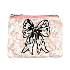 Bow seed beaded small coin purse - Pink Measurements:    4 inches in width, 3.5 inches deep Zipper closure  Perfect for running errands or keep in a larger tote bag Only the front of the coin purse is beaded I fully guarantee all of my items. If you have any problems contact me and I will take care of your concerns. Please contact me with any questions. I am always glad to help. Beaded Pouch Coin Purse, Rectangular Beaded Coin Purse For Gift, Rectangular Beaded Coin Purse As Gift, Rectangular Beaded Wallet As A Gift, Beaded Pouch Coin Purse Gift, Beaded Pouch Coin Purse For Gift, Beaded Pouch Coin Purse As Gift, Beaded Coin Purse, Purse Pink