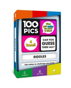 PRICES MAY VARY. 100 RIDDLES TO SOLVE. What has teeth but cannot bite? A comb! Entertain and bamboozle yourself and others with these family-friendly brain teasers! POCKET-SIZED AND PACKED WITH FUN. Check out the anagram and open the four doors to unveil the colourful question card. Make a guess and then slide to reveal the answer. PERFECT PRESENT OR STOCKING STUFFER for kids who love a challenge. Can be played alone but friends and family usually want a guess too! Age 7 plus. HANDY TRAVEL ACTIV Stocking Fillers For Kids, Riddle Games, Educational Flash Cards, Riddles To Solve, Card Games For Kids, Stocking Stuffers For Kids, Question Cards, Fun Quiz, Travel Cards