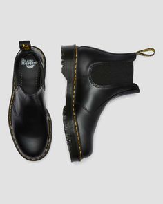 2976 Bex Smooth Leather Chelsea Boots | Dr. Martens 2976 Bex Smooth Leather Chelsea Boots, Dr Martens 2976, Yellow Heels, Dr Martens Boots, Goodyear Welt, Chelsea Boot, Doc Martens