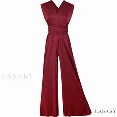 Lasaky - Multi-Way Crisscross Sensual Bandage Jumpsuit in Fashionable Style Jumpsuit Wedding, Burgundy Jumpsuit, Bandage Jumpsuits, Backless Romper, Boho Romper, Jumpsuit Elegant, Women Office, Jumpsuit Summer, Long Jumpsuits