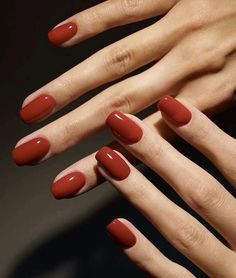 Subtle Nails, October Nails, Casual Nails, Classic Nails, Cute Gel Nails, Thanksgiving Nails, Red Nail, Elegant Nails, Fall Nail Designs