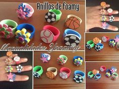 several pictures of different items that are being made from plastic cups and paper flowers, with the words amillos de frany on them