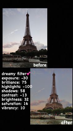 the eiffel tower before and after it has been changed to black in color