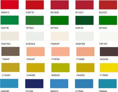 the color chart for different types of paint