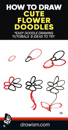 How to Draw 5+ Cute Flower Doodles in these easy drawing tutorials. Doodle Art Drawing Ideas & Tutorials to try now! Doodle drawing tutorial of how to draw a daisy. How To Draw Cute Flower Doodles, Different Flower Doodles, Cute Flower Doodles Easy, Flower Doodles Easy Step By Step, Quick Flower Doodles, Doodle Flowers, Daisy Flower Tutorial Drawing