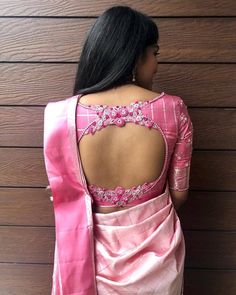 Pink Silk Saree Blouse Designs, ब्लाउज बैक नेक डिजाइन, Pink Blouse Designs, Boat Neck Blouse Design, Backless Blouse Designs, New Saree Blouse Designs, Cutwork Blouse Designs, Blouse Back Neck Designs, Blouse Design Images