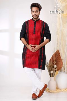 Presenting an exclusive Men's Kurta with hand embroidered kantha work. The unique multi-thread kantha embroidery design is entirely handcrafted on pure cotton panjabi by our skilled artisans. This beautiful Indian attire is suitable for any occasions and it will give you elegant ethnic look with ultimate comfort. Sleeve Length : Long Sleeves Design : Kantha Stitch Fabric : 100% Cotton Wash Care : Dry Clean recommended. -------------------------------- We regularly upload new premium products for Cotton Kurta For Men, Long Sleeves Design, Kurta For Men, Men's Kurta, Kantha Embroidery, Stitch Fabric, Ethnic Looks, Kantha Work, Cotton Kurta