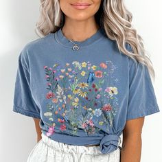 "floral shirt,wildflowers shirt,pressed flowers boho shirt,flower shirt,botanical shirt,gardening tee,cottagecore shirt, cottagecore flowers, Vintage Wildflowers,vintage floral shirt,Wild Flowers Shirt This nature design on an oversized t shirt will be a favourite for nature lovers and wildlife enthusiasts. Camping tshirt, hiking shirt. WILDFLOWERS TSHIRT, Cottagecore Shirt, Bug tshirt, Insect Shirt, Cottage tshirt, Cottagecore Shirt, Cottage Core Shirt *Comfort color garment dyed shirts are super popular right now and these cotton washed tees are the nicest, softest shirts to wear. The colors are true, amazing and gorgeous and will never pile. The double-needle stitching throughout the tee makes it highly durable while the lack of side-seams helps the shirt retain its tubular shape.  Shir Insect Shirt, Cottage Core Shirt, Cottagecore Flowers, Vintage Floral Shirt, Camping Tshirt, Cottagecore Shirt, Botanical Shirt, Hiking Shirt, Look Retro