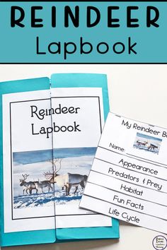 the reindeer lapbook is open and ready to be read