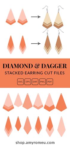 diamond and dagger stacked earrings cut files