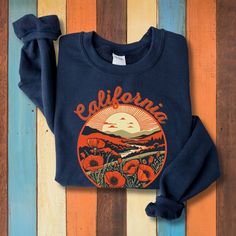 The perfect blend of warmth, comfort, & design for Californians, visitors who fall in love with the state, and nature lovers!  🌟 Crafted with comfort in mind, this sweatshirt is made from a soft and cozy fabric that keeps you warm on chilly days. It's the ideal companion for crisp autumn evenings, winter outings, or simply lounging at home in style. 🎁 Unique Gift Idea: Searching for a distinctive and charming gift for a friend or loved one? This sweatshirt is a delightful present for lovers of Relaxed Fit T-shirt For Fall Outdoor Activities, Relaxed Fit Sweatshirt With Screen Print For Fall, Comfortable Graphic Print Sweatshirt, Comfortable Fit Graphic Print Sweatshirt, Fall Crew Neck Sweatshirt For Outdoor, Fall Loungewear Sweatshirt With Screen Print, Cotton Sweatshirt For Outdoor Fall Activities, Relaxed Fit Screen Printed Hoodie For Fall, Screen Print Hoodie With Relaxed Fit For Fall