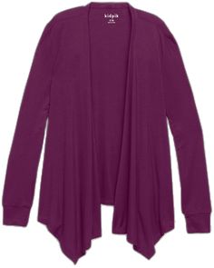 Plum Purple Trendy Solid Color Open Front Tops, Trendy Solid Open Front Tops, Solid Open Front Layering Top, Open Front Layering Top, Versatile Open Front Solid Top, Casual Open Front Top In Solid Color, Versatile Open Front Winter Tops, Open Front Loungewear Top For Fall, Purple Long Sleeve Cardigan